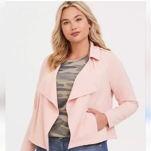 Torrid Plus Sizr Pink Blazer Asymmetrical Draped Design  Fits Size 10